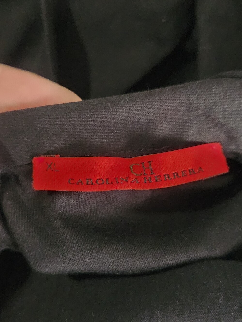 Carolina Herrera Black Mock Neck Tie Back Top Blouse Luxury Workwear Sz XL - Picture 4 of 7
